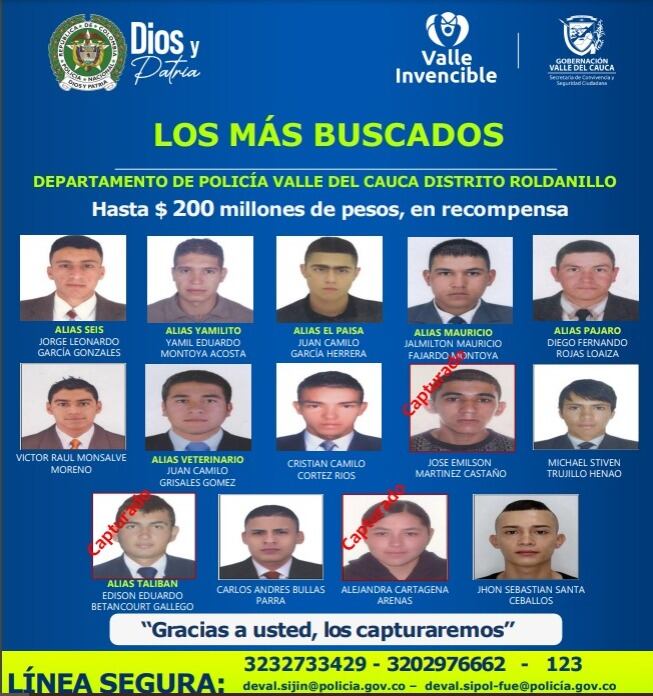 Por el crimen de 10 personas cayó uno de los más buscados del norte Valle