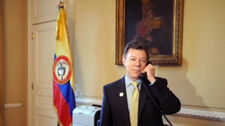 El Presidente Santos felicita a Falcao García, Fredy Guarín y James Rodríguez