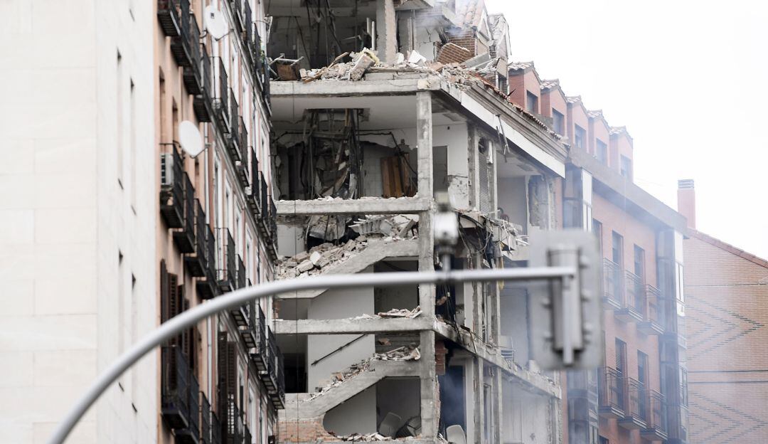Explosión en edificio del centro de Madrid 