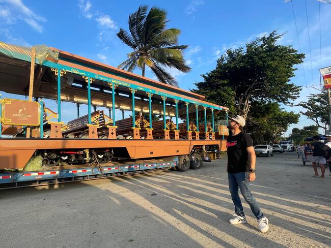 El primer vagón del tren turístico de Barranquilla