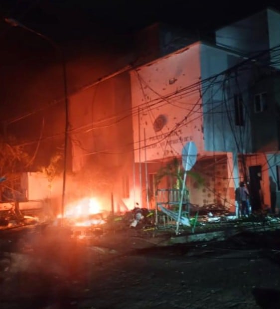 Atentado contra estación de Policía de Los Patios. / Foto: Cortesía.