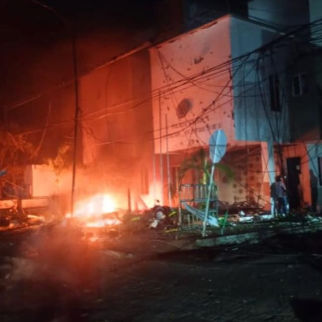 Atentado contra estación de Policía de Los Patios. / Foto: Cortesía.