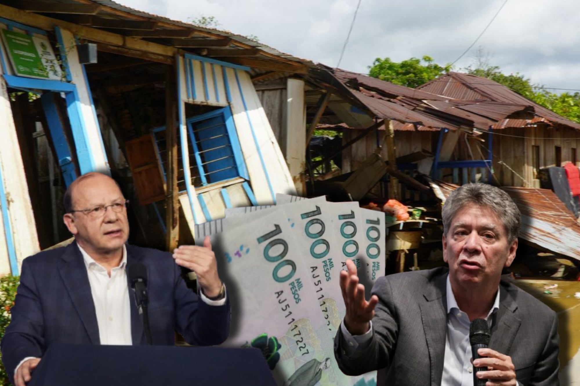 Germán Ávila, ministro de Hacienda (izquierda). Dinero colombiano (centro). Bruce Mac Master (derecha). Fotos: Colprensa.