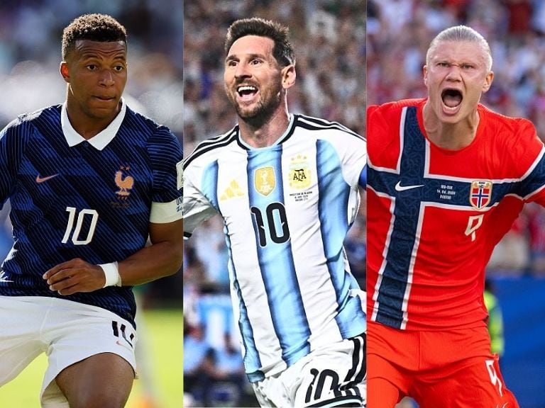Kylian Mbappé, Lionel Messi y Erling Haaland / Caracol Radio