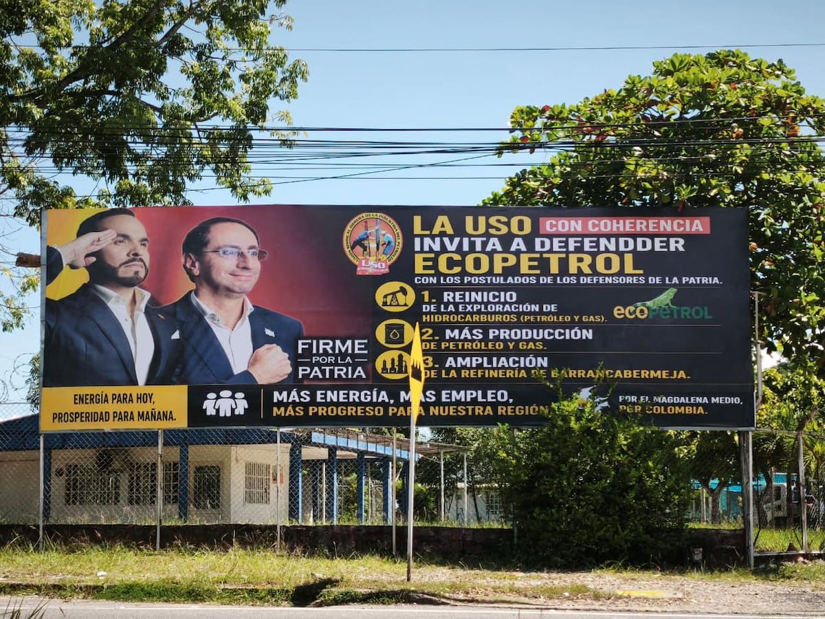 Apareció valla de la USO apoyando a Abelardo de la Espriella en Barrancabermeja