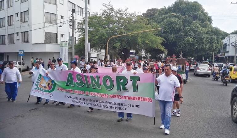 Protesta de docentes en Cúcuta