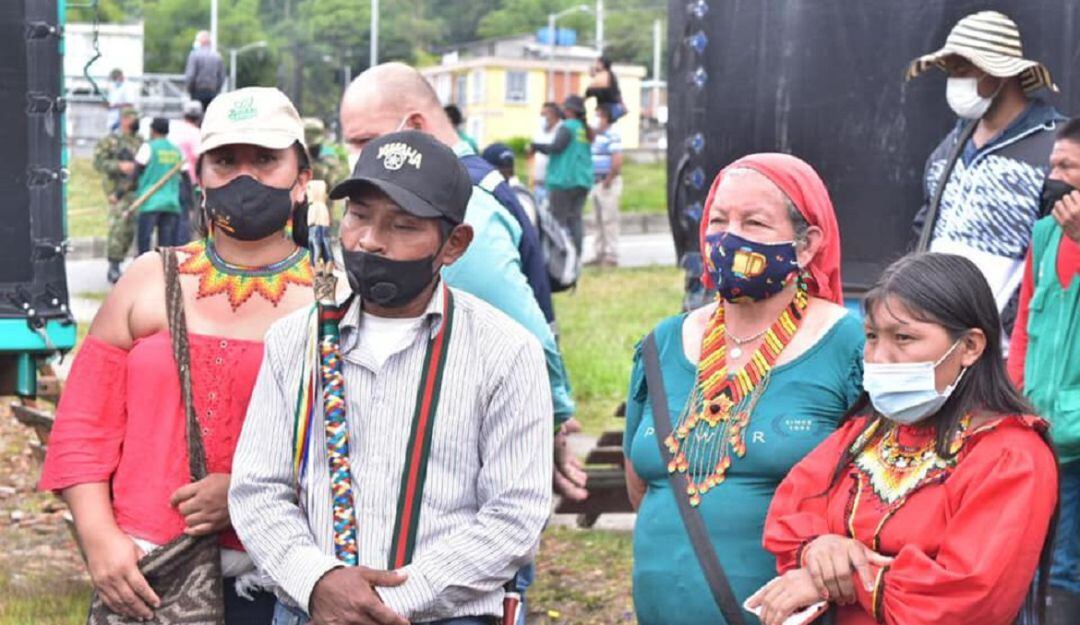 Los indígenas llevaban varias días en el bloqueo en el sector de Versalles, Calarcá, Quindío