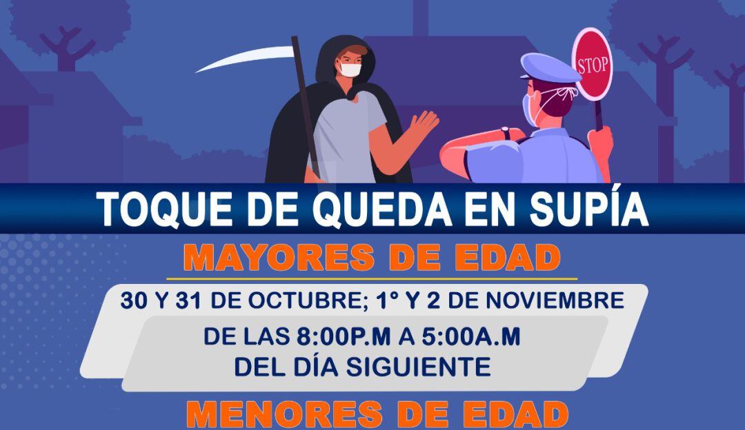 Toque de Queda y Ley Seca, en Supía, Caldas