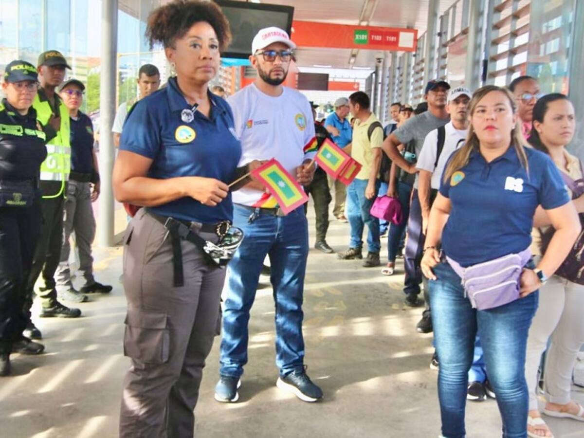 Realizaron toma masiva en estaciones de Transcaribe para promover la cultura ciudadana