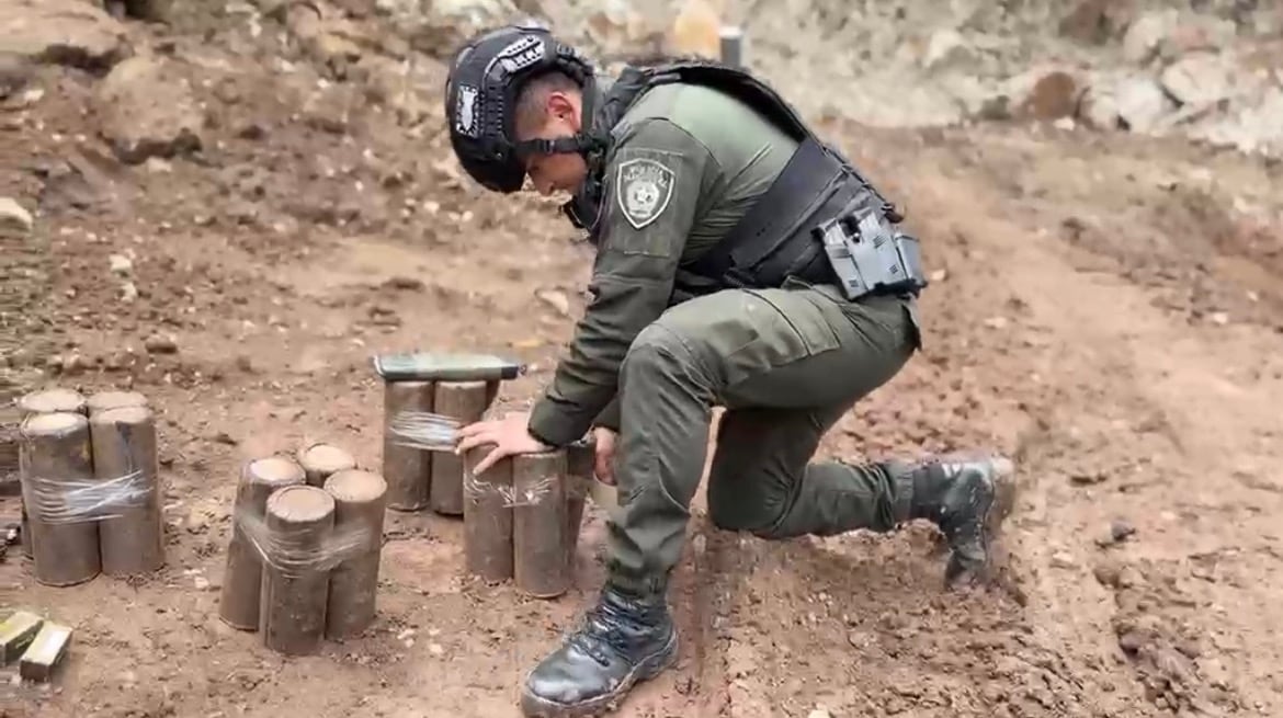 Explosivos detectados en Pasto. Foto: cortesía.