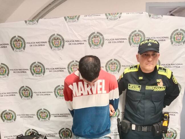 Capturado con cocaína en una estación del Metro de Medellín- foto Policía Metropolitana