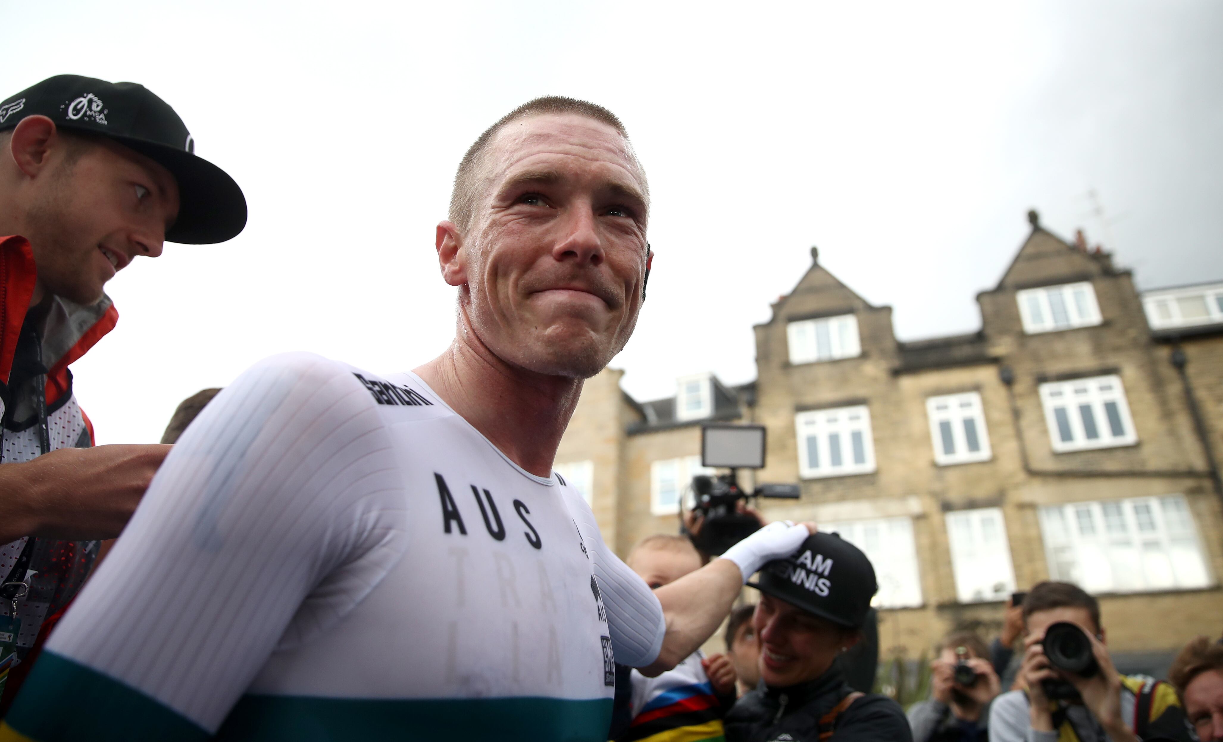 Rohan Dennis celebra una victoria junto a su esposa Melissa Hoskins . (Photo by Tim Goode/PA Images via Getty Images)