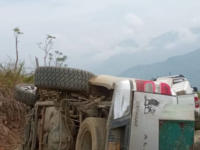 Accidente de tránsito en Ituango, Antioquia. Foto: cortesía.