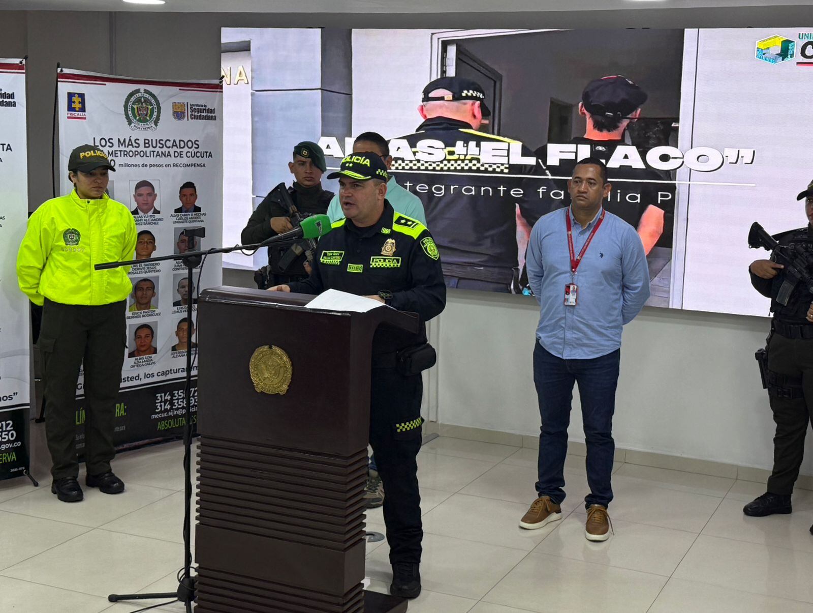 Rueda de prensa Policía Metropolitana de Cúcuta. / Foto: Caracol Radio.