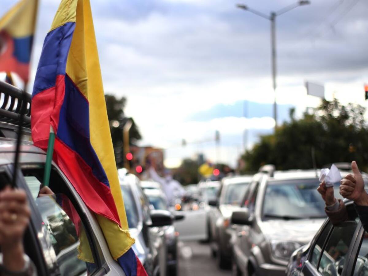 Caravana hoy en Cali en el marco del paro nacional