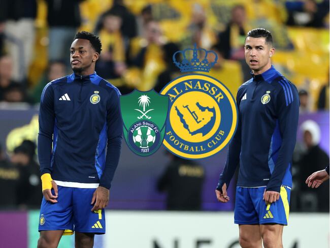 Jhon Jader Durán y Cristiano Ronaldo en Al-Nassr / Getty Images