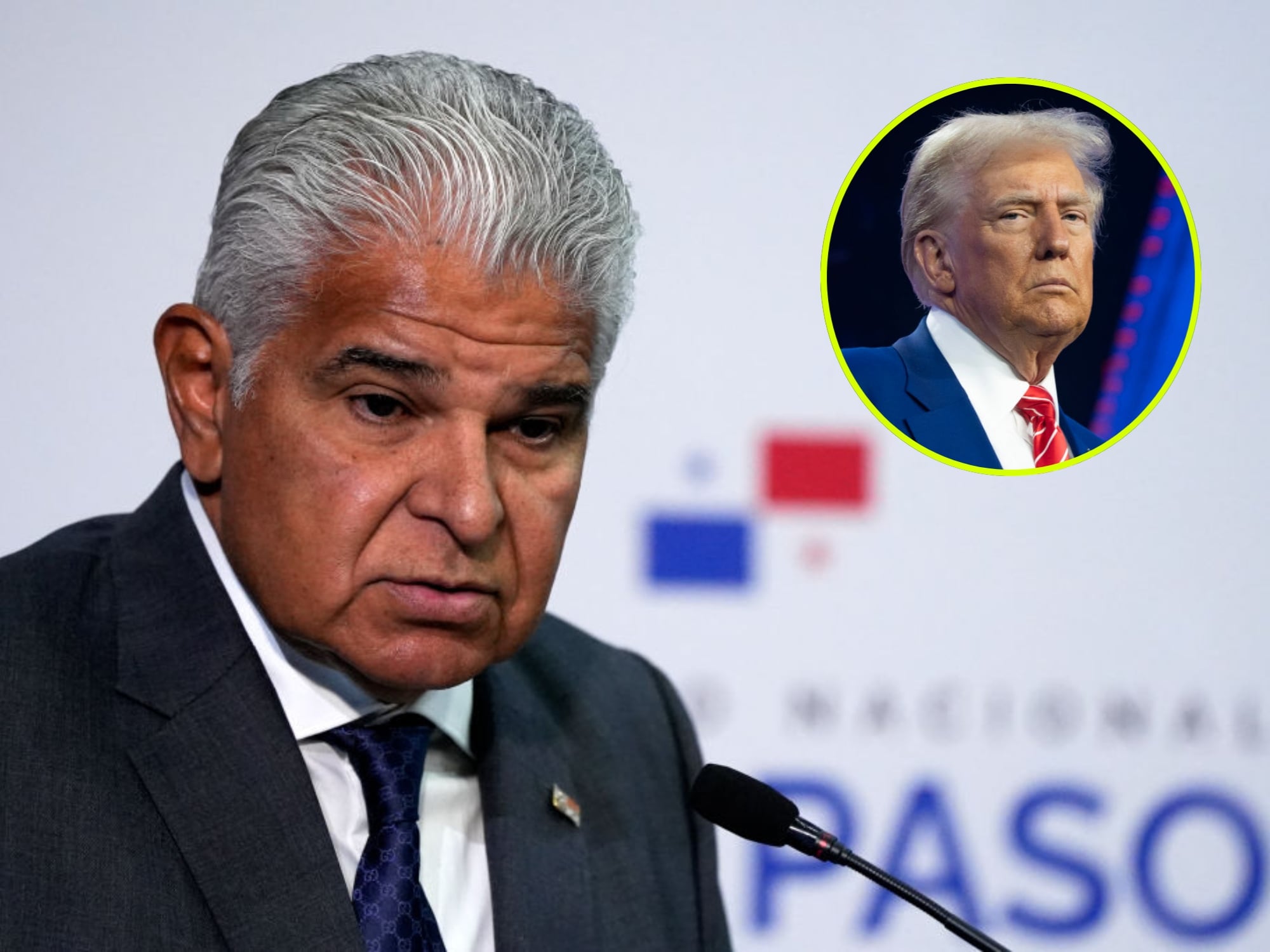 El presidente de Panamá, José Raúl Mulino (i) y el presidente electo de Estados Unidos, Donald Trump (d).
Foto: ARNULFO FRANCO/AFP via Getty Images. Donald Trump. I Foto: Rebecca Noble/Getty Images.