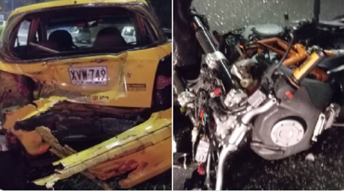 Mujer muere al chocar una motocicleta contra un taxi