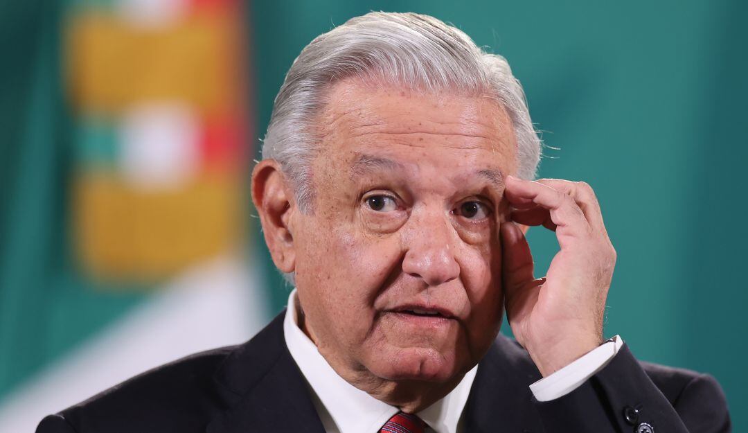El mandatario López Obrador en su cofnerencia de prensa