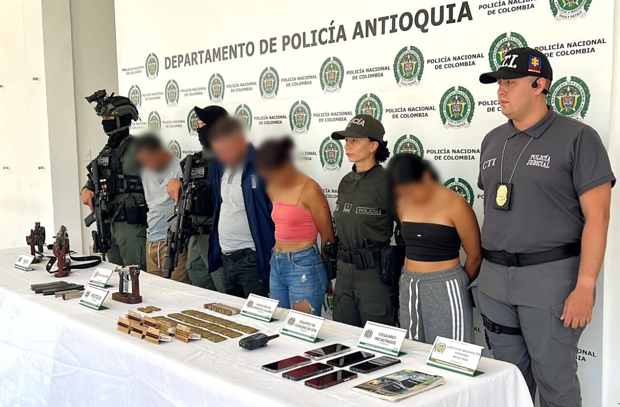 Capturan a integrantes del Clan del Golfo en Andes. Foto: Policía Ant.