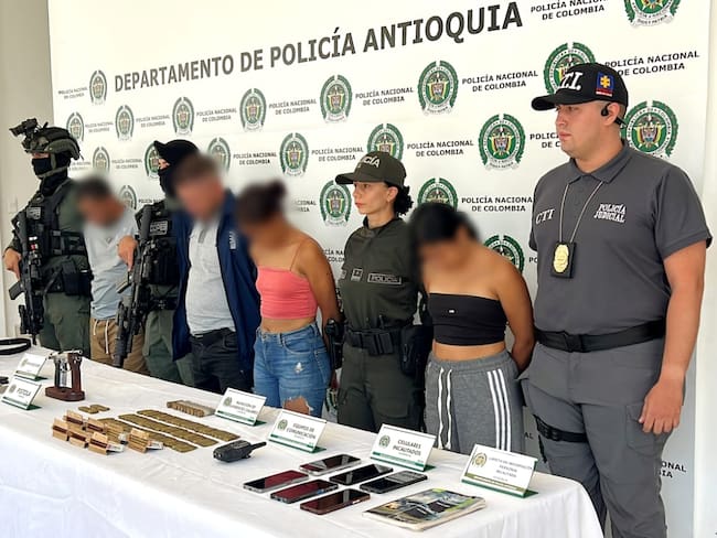 Capturan a integrantes del Clan del Golfo en Andes. Foto: Policía Ant.