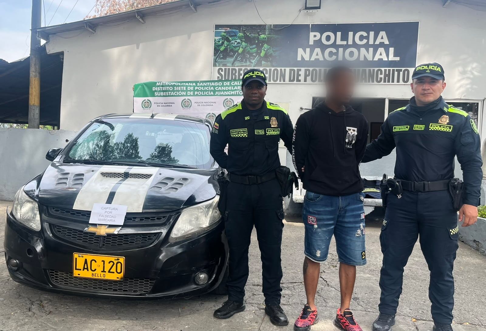 Capturado en Cali hombre que hirió a dos agentes de tránsito tras huir cuatro veces de un control. Foto: Policía.