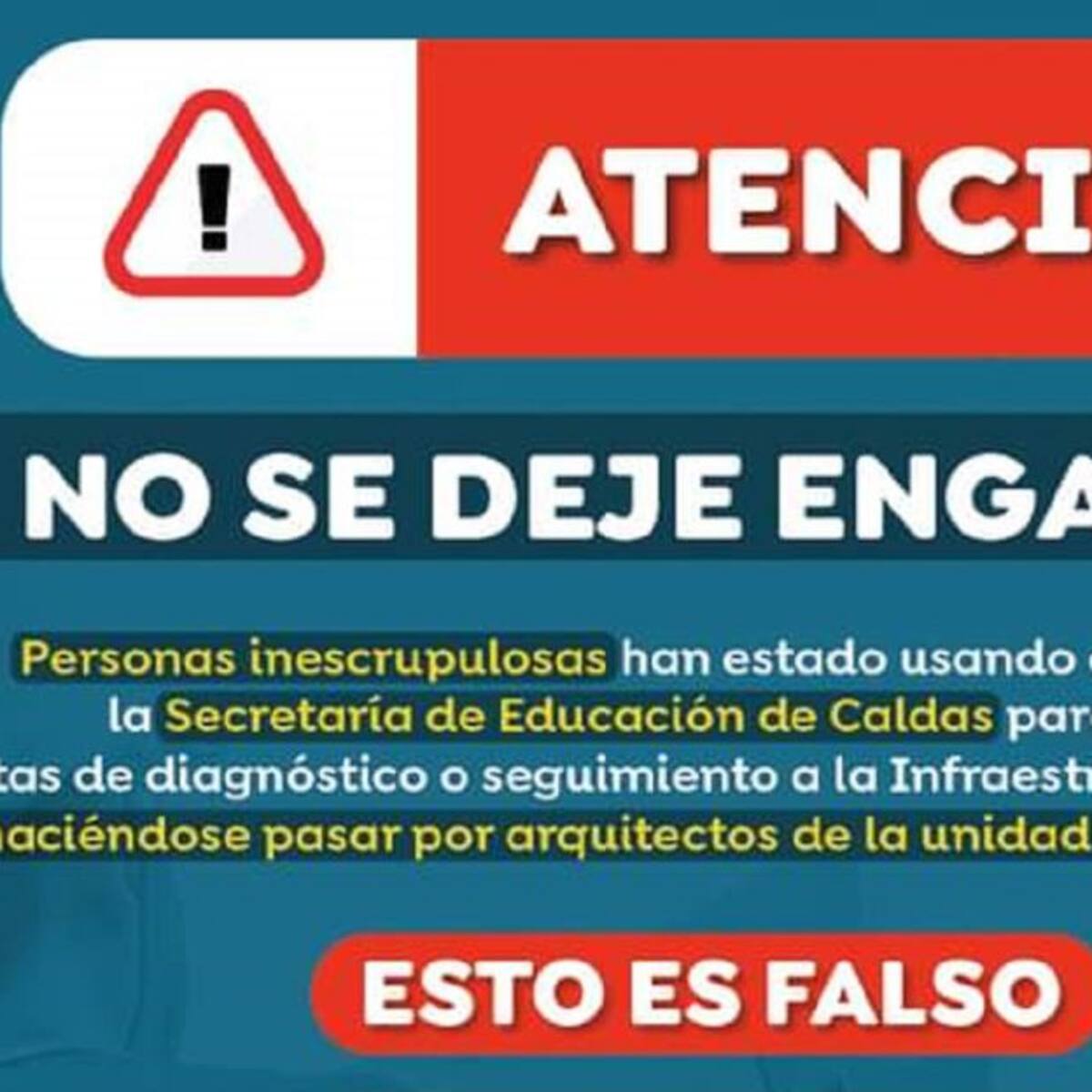 Secretaría de Educación de Caldas denuncia suplantación