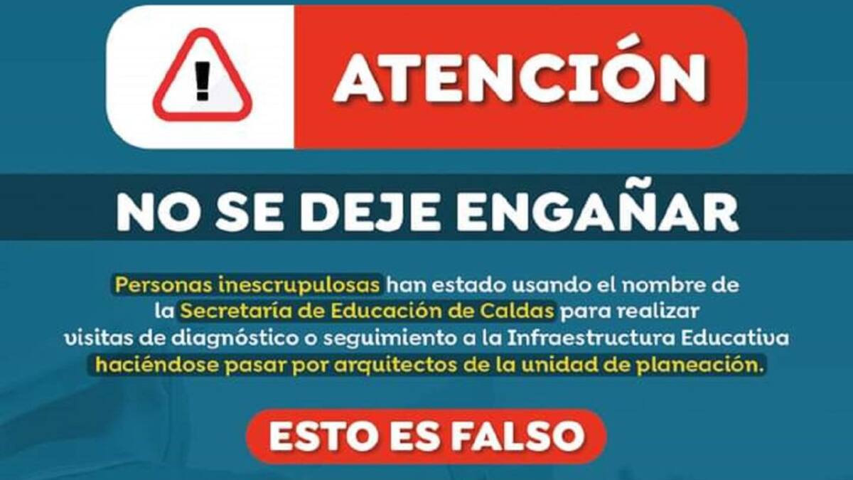 Secretaría de Educación de Caldas denuncia suplantación