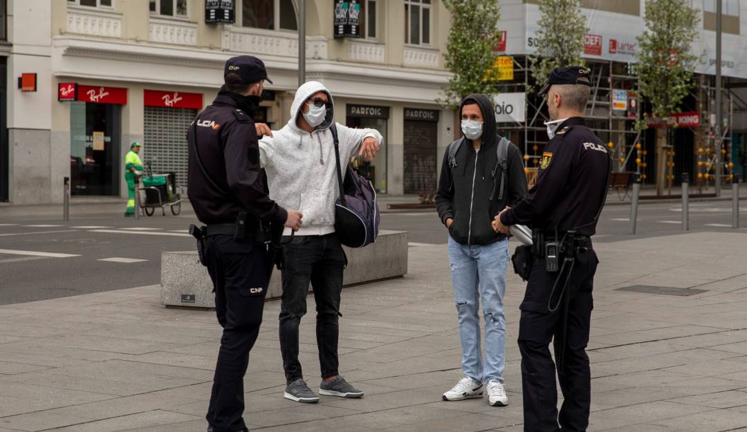 Presencia policial en Madrid, España.         Foto: Getty 
