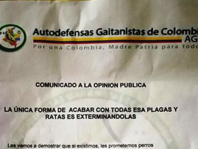 Con panfletos amenazan a pobladores de Tiquisio, Bolívar