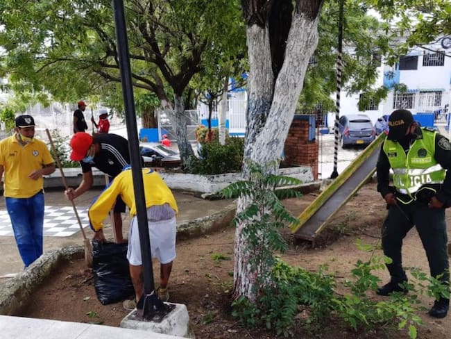 Colectivo barrista de Cartagena realizó siembra de 35 plantas ornamentales