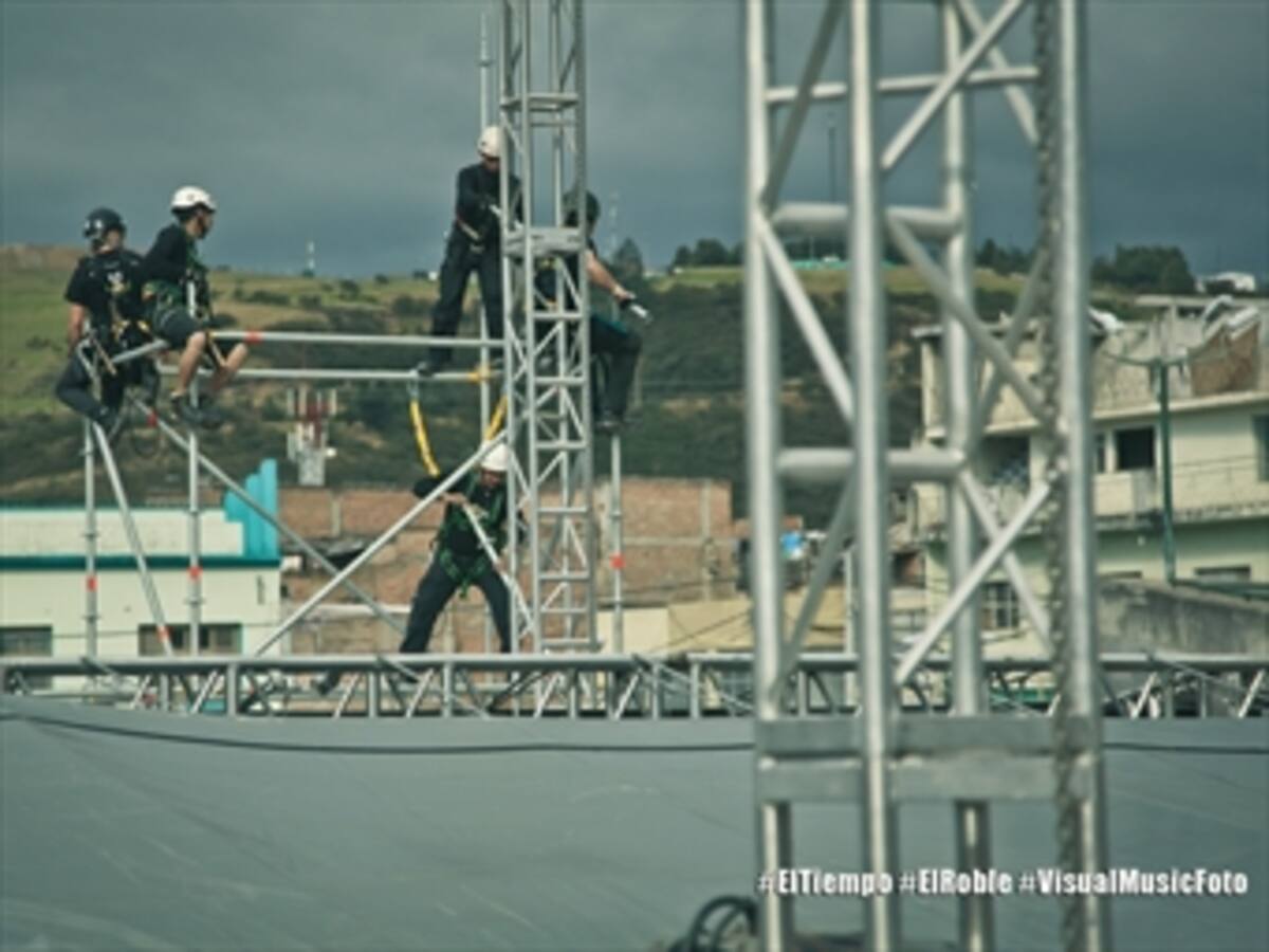 Paso a paso: así se levanta el escenario para concierto de Juanes en Pasto