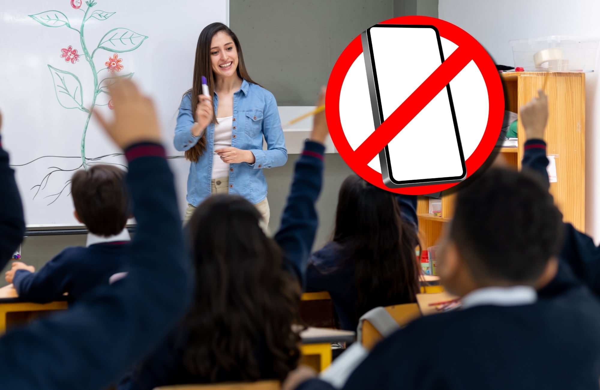 Salón de clases y prohibición de celular. Fotos. Getty Images