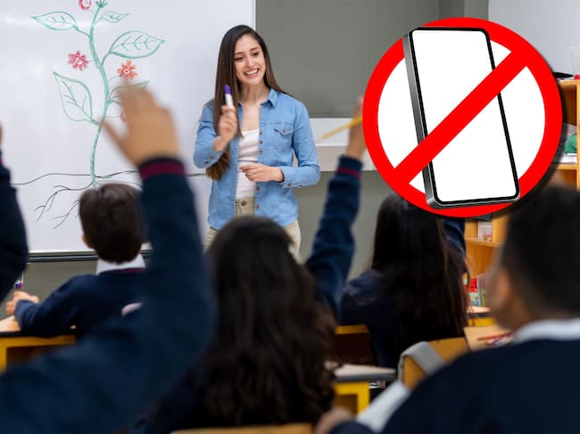 Salón de clases y prohibición de celular. Fotos. Getty Images