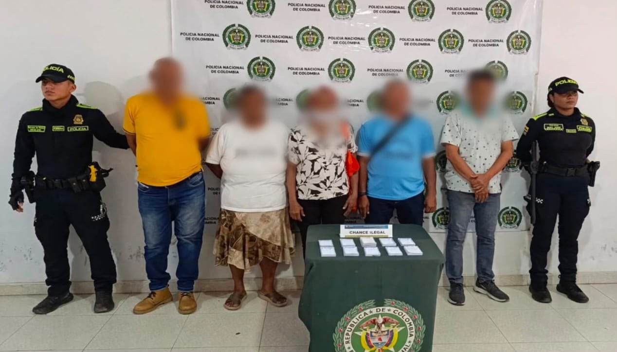 Capturados por chance ilegal. // Policía de Bolívar