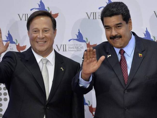 Presidente de Panamá Juan Carlos Varela y Venezuela Nicolás Maduro 