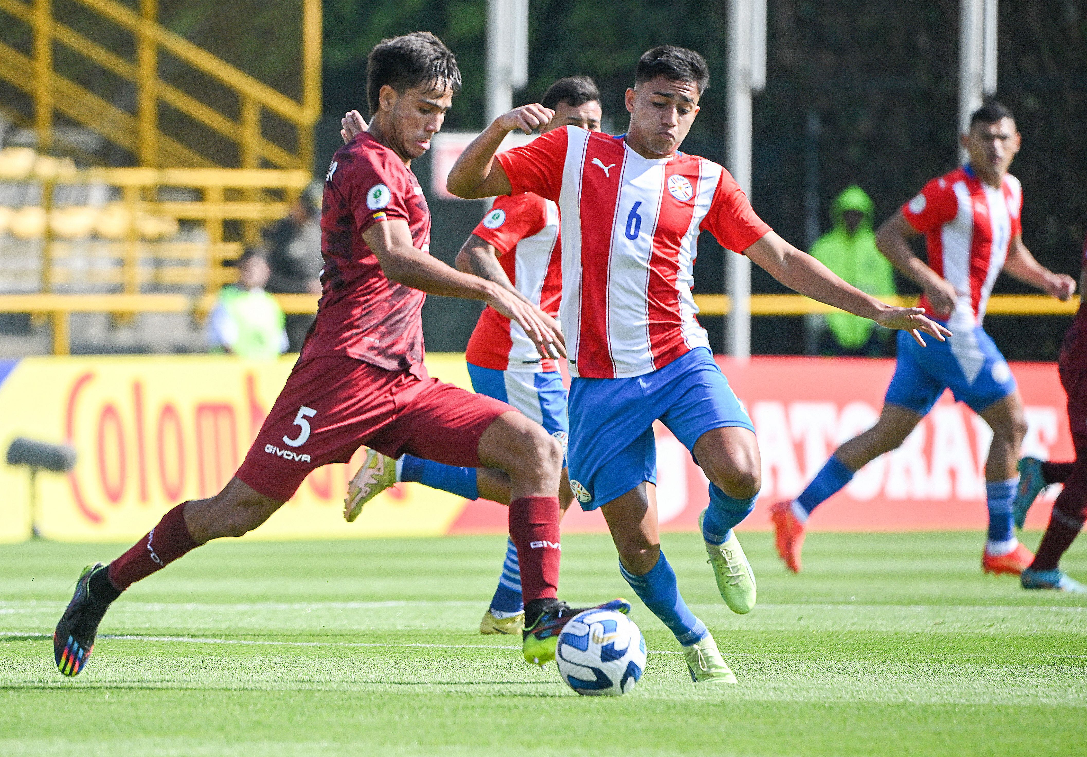 Paraguay empató con Venezuela en el Sudamericano Sub-20. (Photo by Juan BARRETO / AFP) (Photo by JUAN BARRETO/AFP via Getty Images)