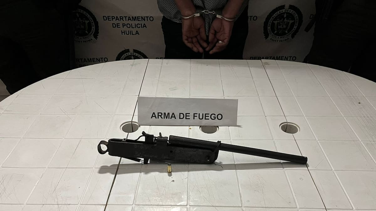 Capturan en el Huila, un hombre con arma de fuego artesanal tipo ‘trampera’