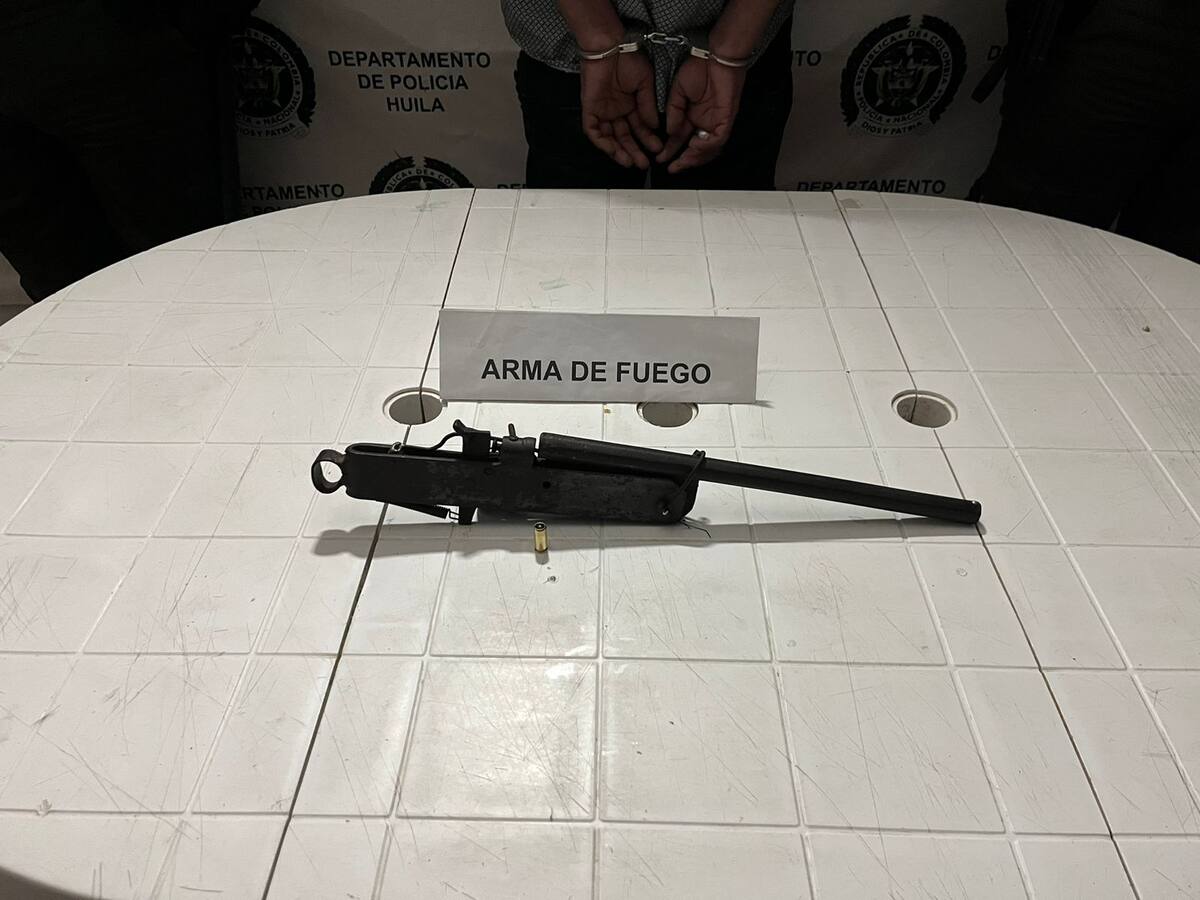 Capturan en el Huila, un hombre con arma de fuego artesanal tipo ‘trampera’
