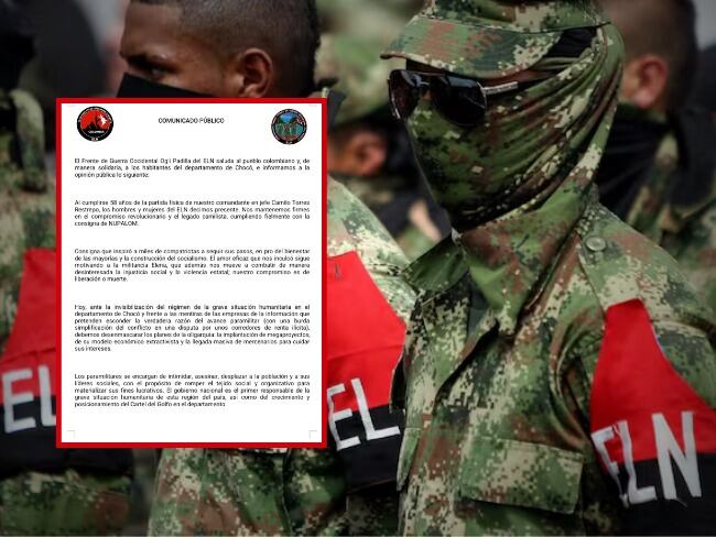 ELN amenaza con un paro armado en el departamento del Chocó. Foto: Caracol Radio.