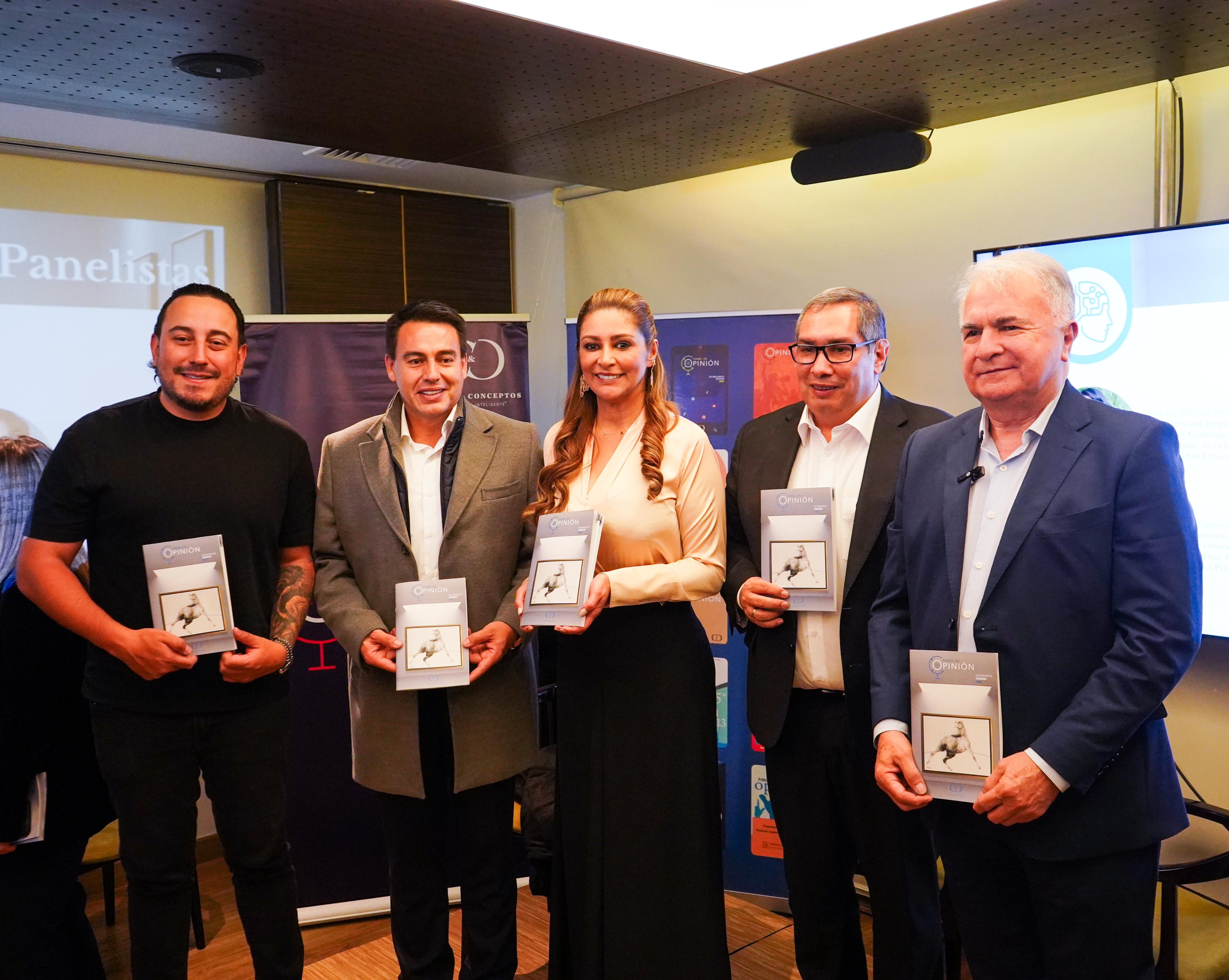 Adriana Matiz, gobernadora del Tolima, en la divulgación de los resultados del Panel de Opinión de Cifras & Conceptos.