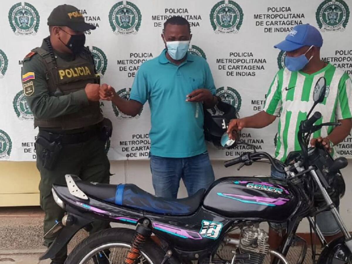 Recuperaron motocicleta hurtada en una vía pública de Turbaco, Bolívar