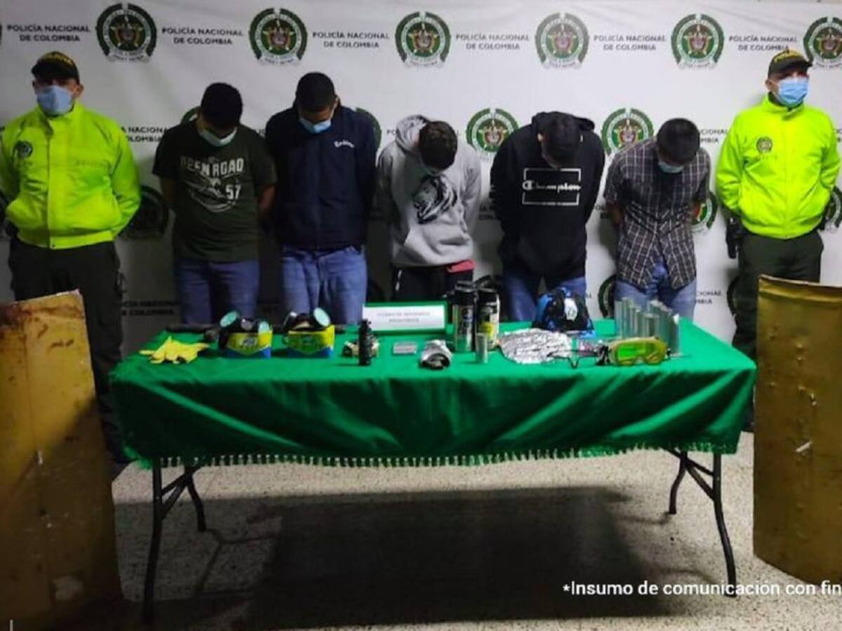 A la cárcel siete presuntos integrantes de la primera línea en Antioquia