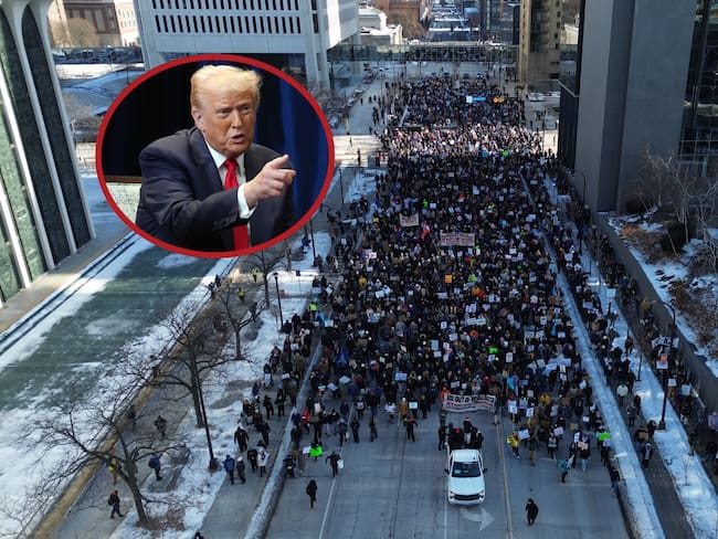 Protestas en Minnesota. Foto: Arthur Maiorella.Donald Trump. Foto: Andrew Harnik.