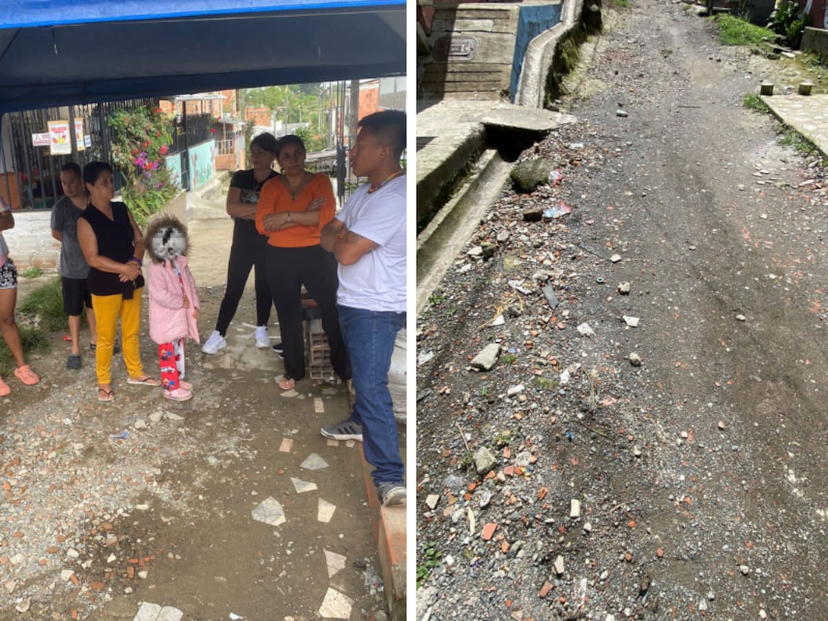 Comunidad de Villasantana en Pereira hace rifa para pavimentar una vía