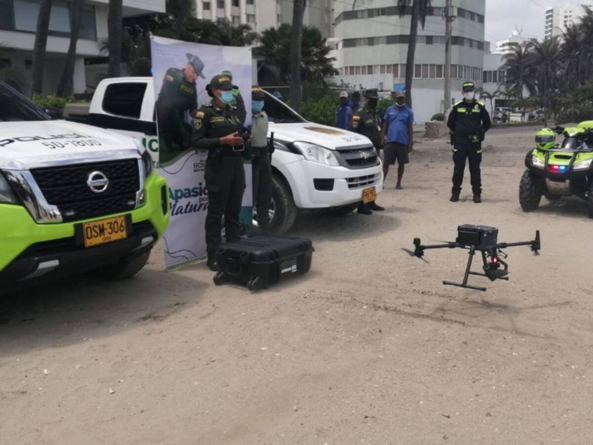 Moderno dron apoya operativos contra explotación sexual en Cartagena