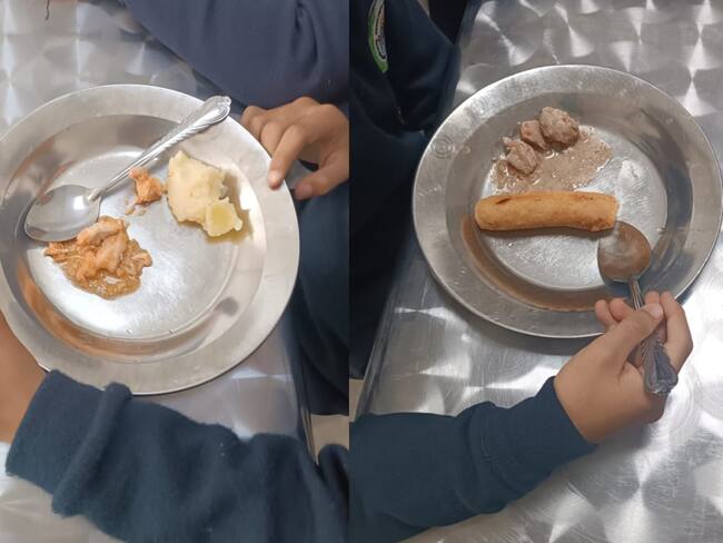 Denuncian mala calidad en la comida del PAE en La Calera. Foto: Suministrada por la representante Alexandra Vásquez.