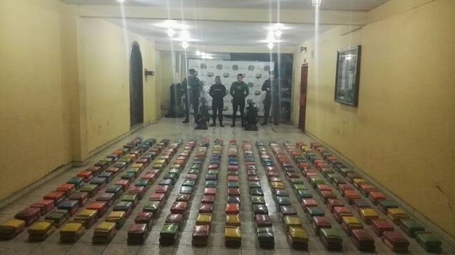 El Departamento de Policía de Valle del Cauca incautó en el puerto de Buenaventura 481 kilos de cocaína. Foto: Policía Valle del Cauca
