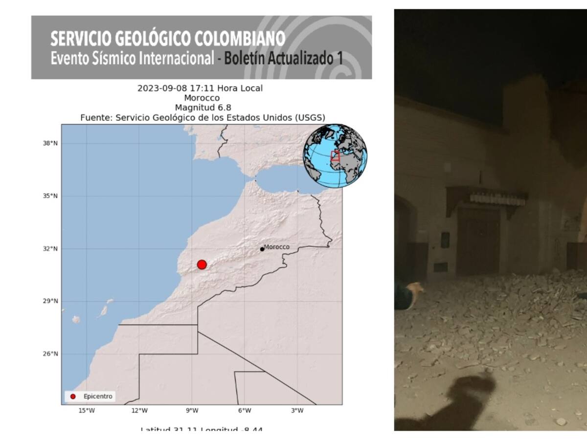 Sismo de magnitud 6,8 sacude Marruecos al suroeste del país