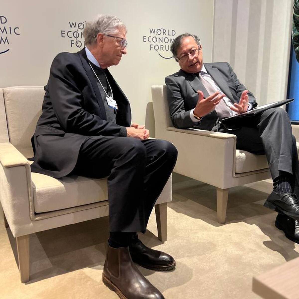 Presidente Petro se reunió con Bill Gates en Davos ¿De qué hablaron?